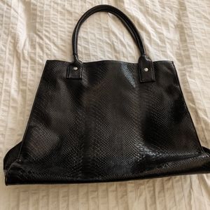 Dark Brown Vegan Alligator Tote